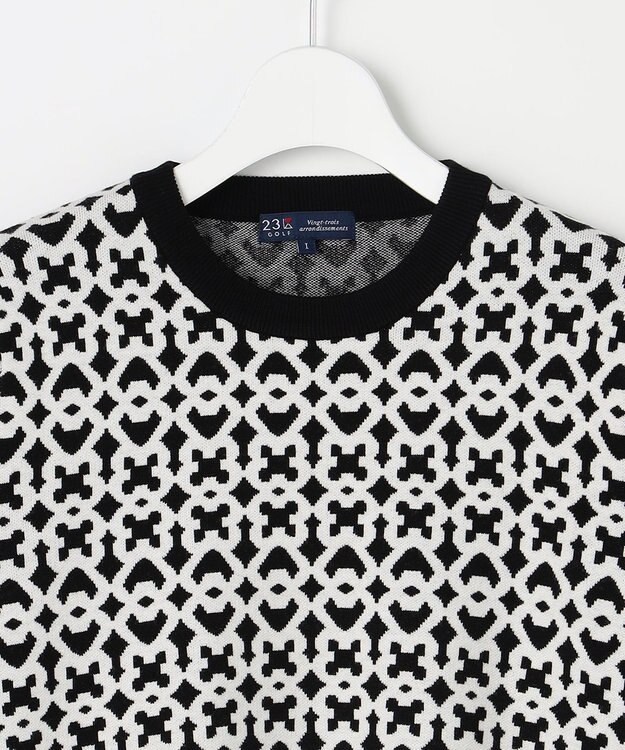 23区GOLF 【WOMEN】モノグラムジャガードセーター ブラック系5