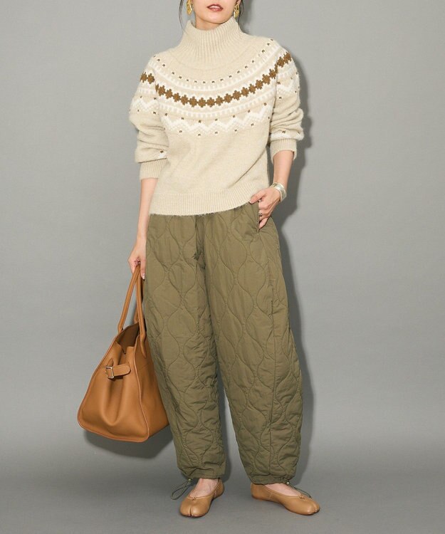 Green Parks ノルディック柄ジャガード織ニット Beige