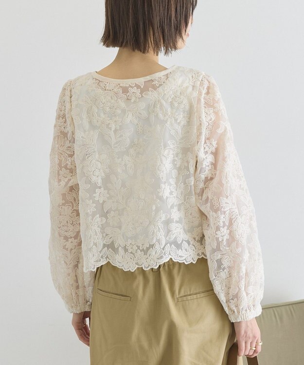 AMERICAN HOLIC 【前後2WAY】シアーレースブラウス Ivory