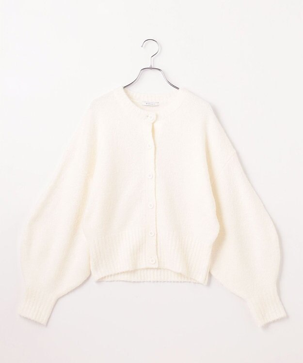 #Newans 【洗える】ボリュームスリーブニットカーディガン ホワイト系