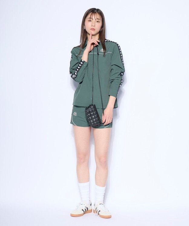OP／FILA 【Kappa】バンダテープ ウーブンシャツジャケット グリーン