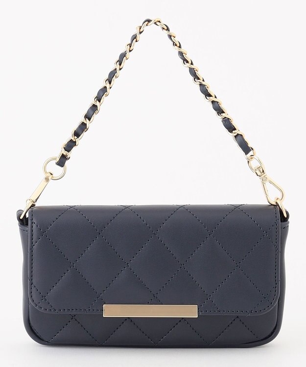 23区 ポーチ付 キャンバス トートバッグ ネイビー系