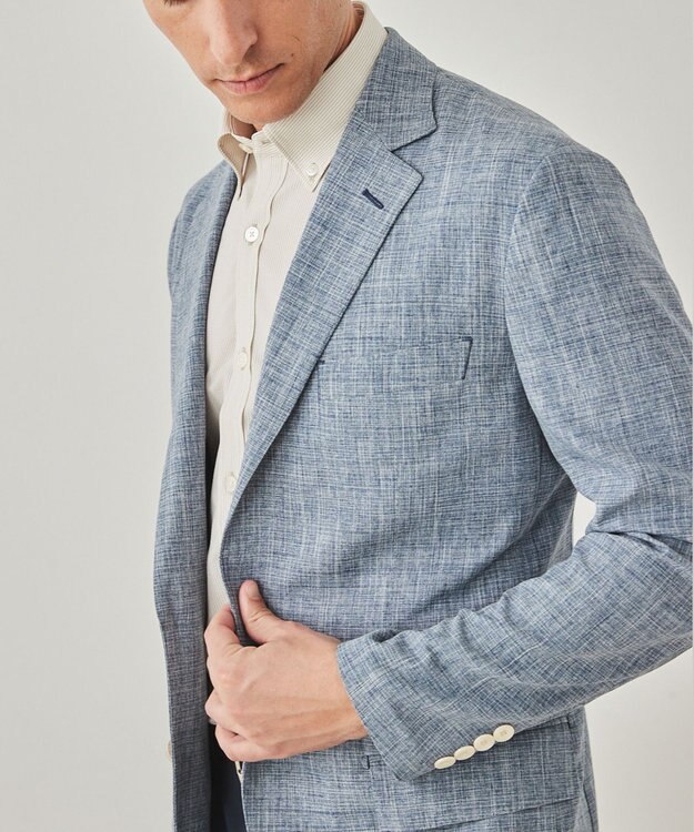 GOTAIRIKU ウォッシャブルに進化【洗える/シワになりにくい/ストレッチ】タイワンタフタ ジャケット サックスブルー系