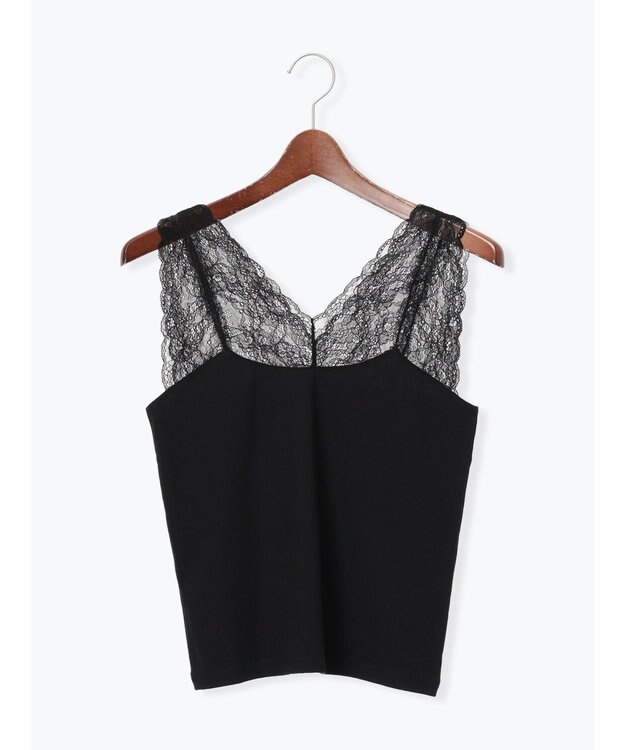 Te chichi 前後2WAYレースネックタンクトップ ブラック