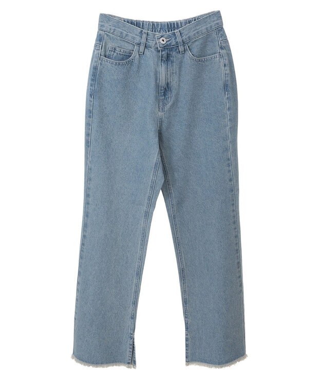 earth music&ecology カットオフフレアデニムパンツ Light Indigo