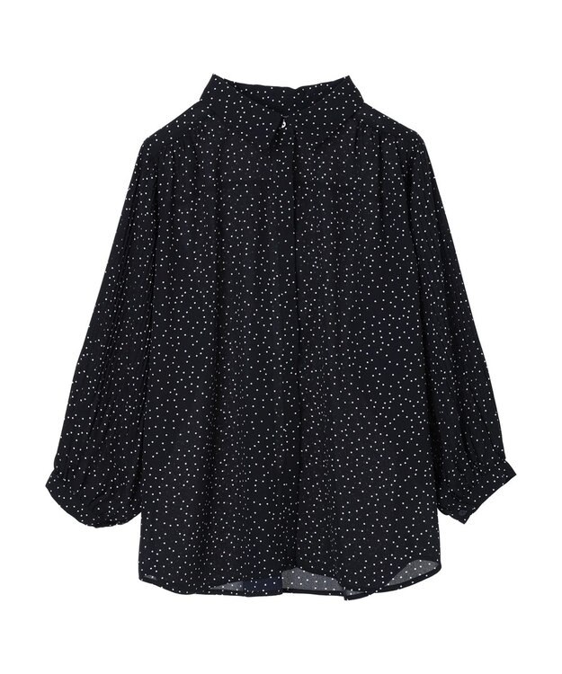 Green Parks 袖プリーツ衿付きブラウス Dot