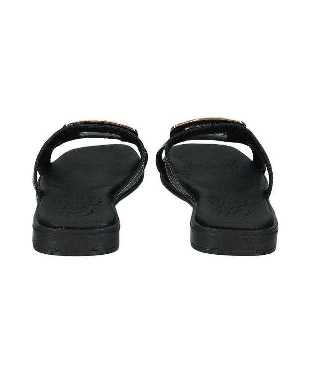 INTER-CHAUSSURES 【Oh my Sandals】メタルバックルフラットサンダル ブラック