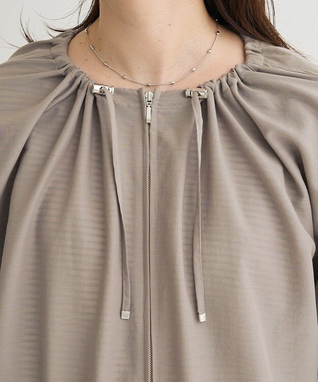 Green Parks ドロストネックシアーブルゾン Gray Beige