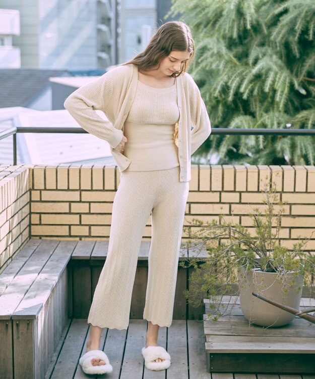 une nana cool とろみ素材がここちよいハラマキ付きロングボトム　ｍｏｉ　ｒｏｏｍ（モアルーム） ベージュ