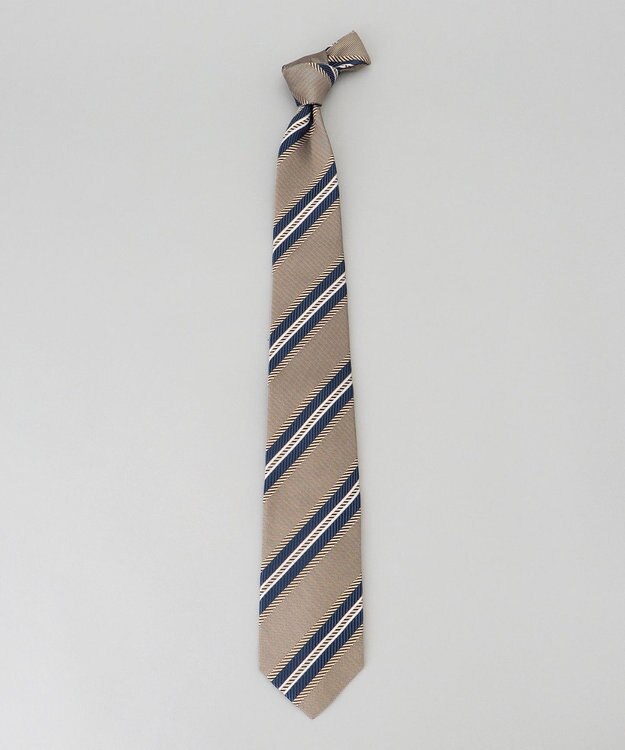 GOTAIRIKU GOTAIRIKU別注【日本製】シルク ネクタイ_レジメンタル ダークブラウン系1