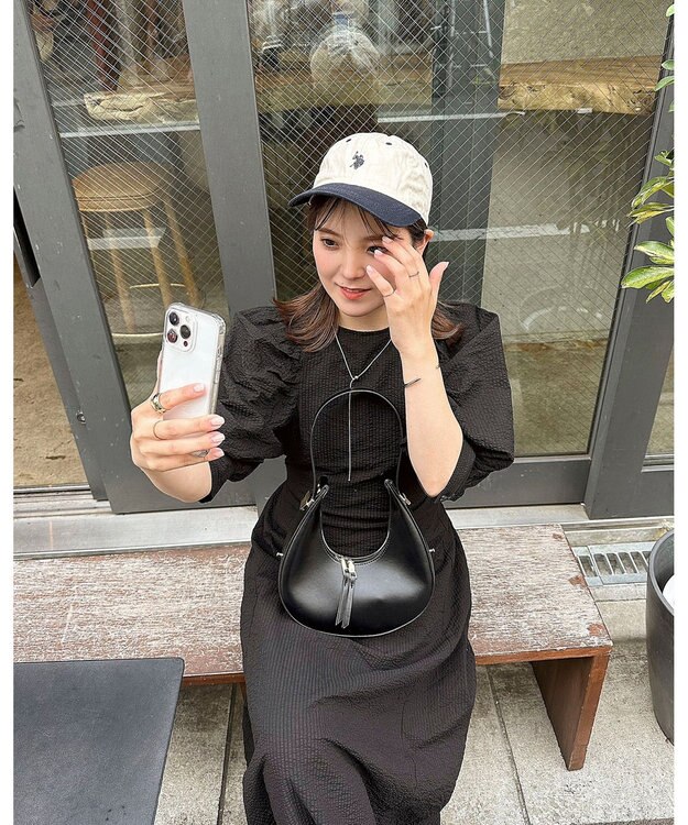 Green Parks AnriettMusee バックカットワークワンピース Black