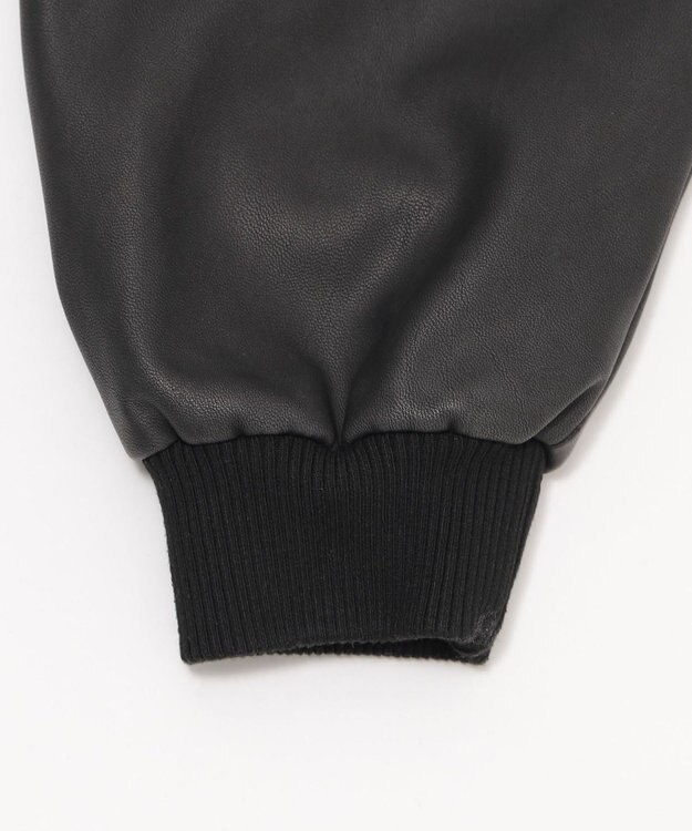 WEGO 【ユニセックス着用ITEM】PUフードブルゾン ブラック