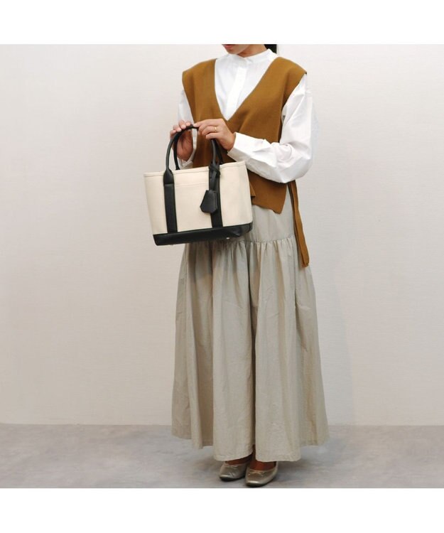 UNBILLION cachecache ショルダー付きパーテーションキャンバストート ブラック