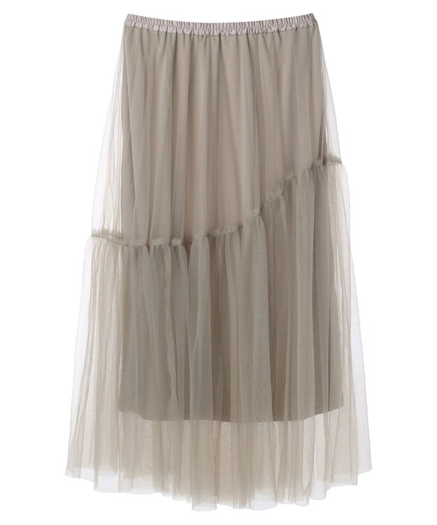 Green Parks ・ＥＬＥＮＣＡＲＥ　ＤＵＥ　チュールティアードスカート Gray Beige