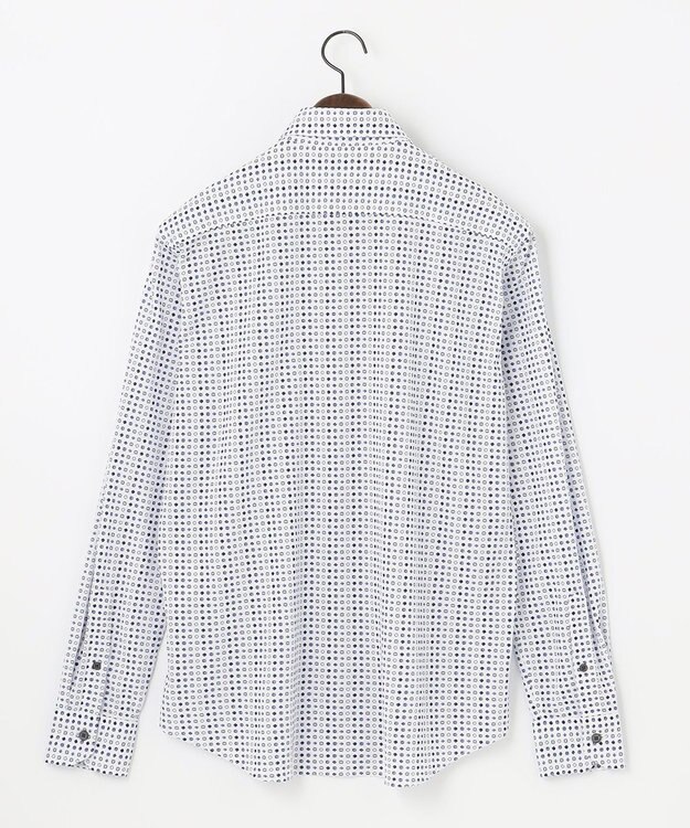 JOSEPH ABBOUD 【快適な着心地】コンパクトジャージー鹿の子プリント シャツ サックスブルー系5