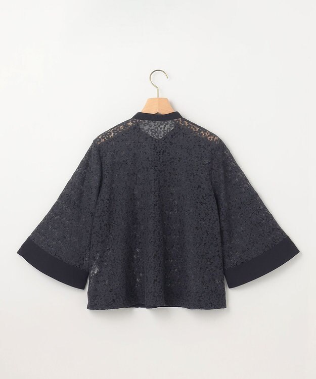 組曲 L 【WEB限定】フラワーラッセルレース ブラウス ネイビー系