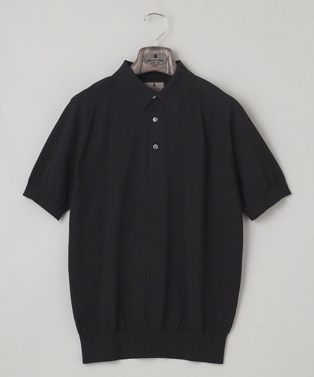 GOTAIRIKU 【ウォッシャブル】ハイゲージ ニットポロシャツ ブラック系