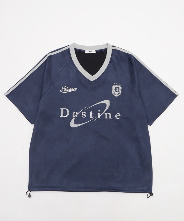 WEGO 【ユニセックス着用ITEM/MLサイズ展開】フェイクスウェードゲームT（SS） ネイビー