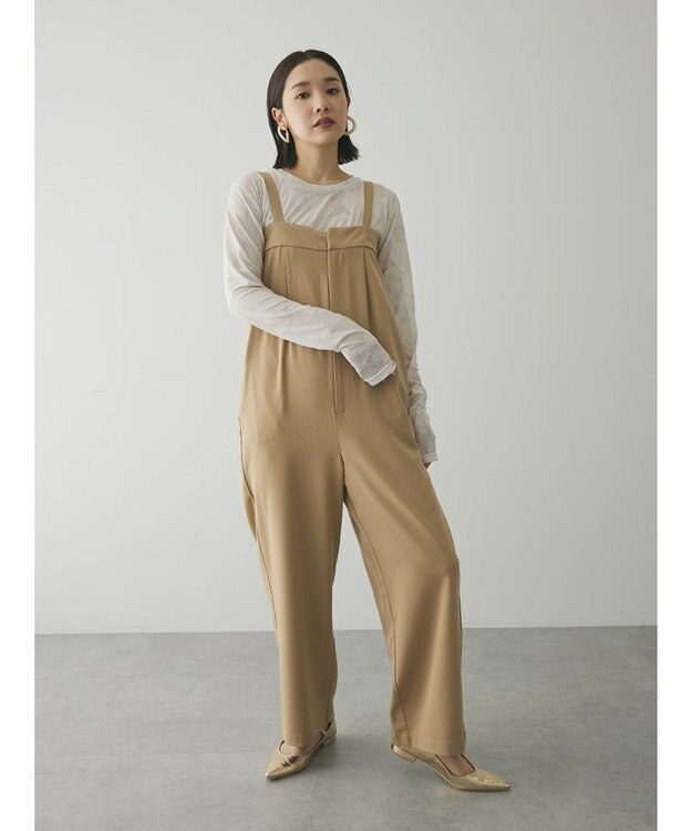 Green Parks armonia. ハイライズドサロペットパンツ Beige