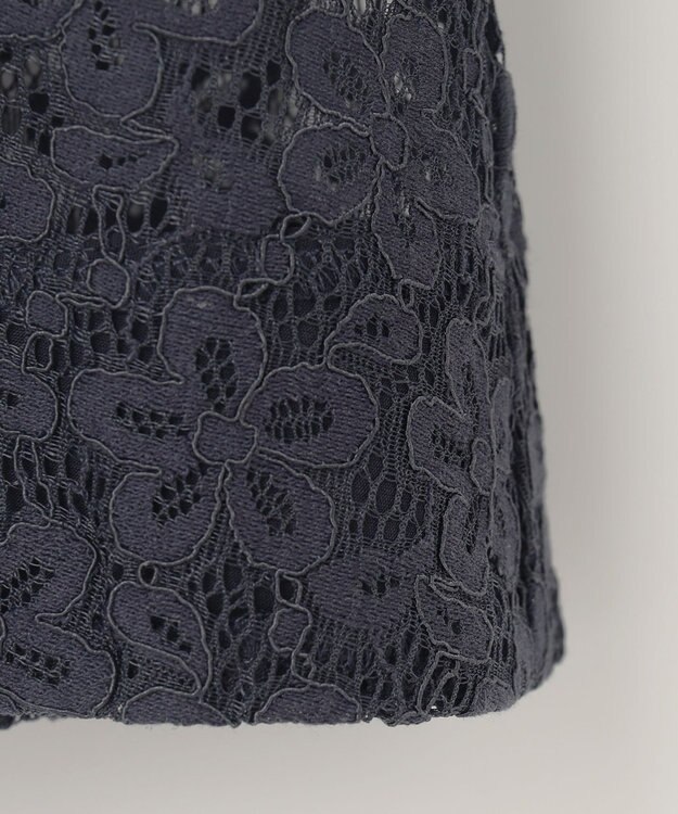 組曲 L 【WEB限定】フラワーラッセルレース ブラウス ネイビー系