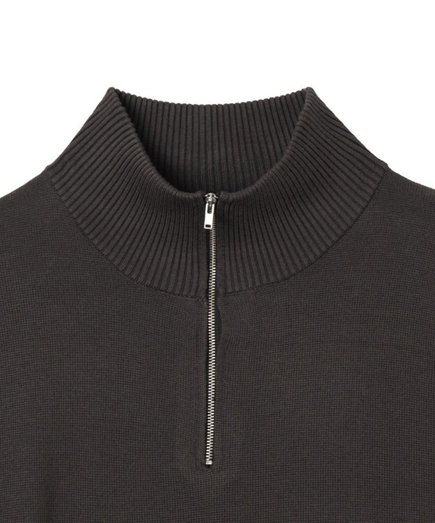 WEGO 【ユニセックス着用ITEM】ミラノリブハーフジッププルオーバー ダークグレー