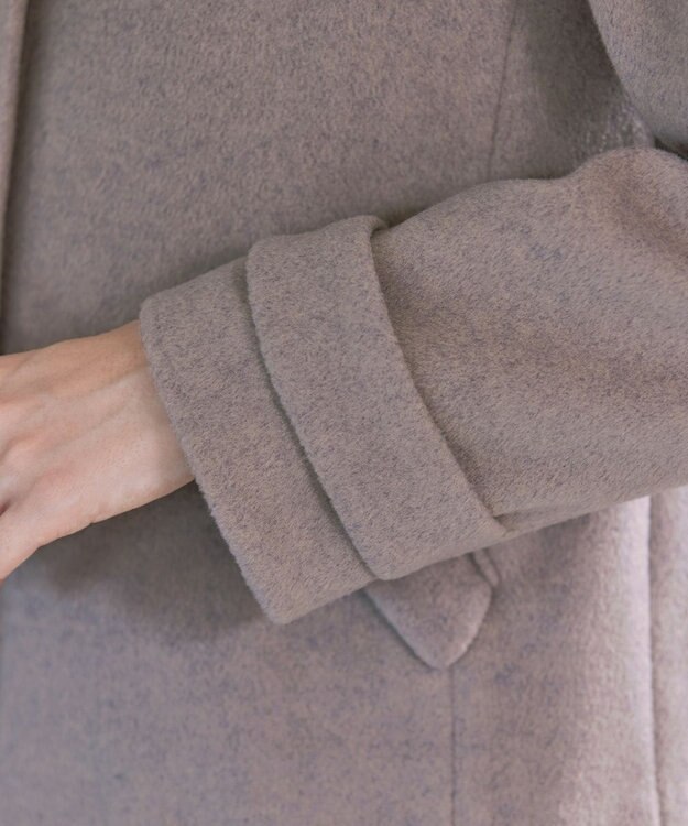 Tiaclasse ウールライクフーデットショートコート モカ