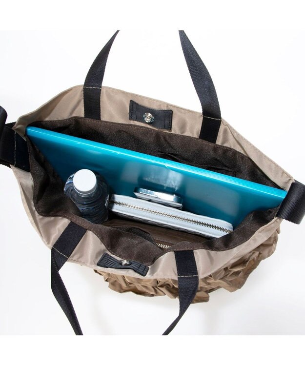 UNBILLION カシュカシュ cachecache / ナイロンフリル2wayトートバッグ ベージュ