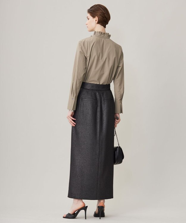 ICB 【洗える】コットンナイロンタイプライター デザインカラーブラウス フォーン系