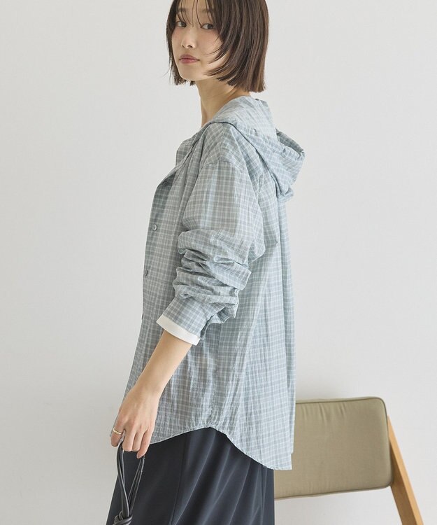 AMERICAN HOLIC ナイロンフーディーシャツ Check