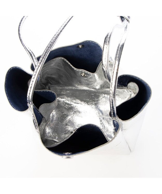 UNBILLION カシュカシュ cachecache / クラッシュメタリックワンハンドルミニトート シルバー