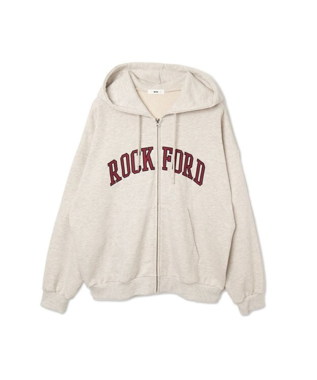 WEGO ワッペンロゴジップパーカー オートミール