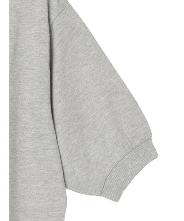 Green Parks ７分袖ラメ裏毛パフプルオーバー Gray Mixture
