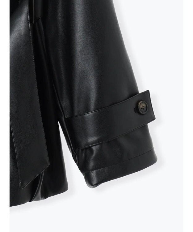 Te chichi レザーショートトレンチコート《2025Autumn catalog vol.2 item》 ブラック