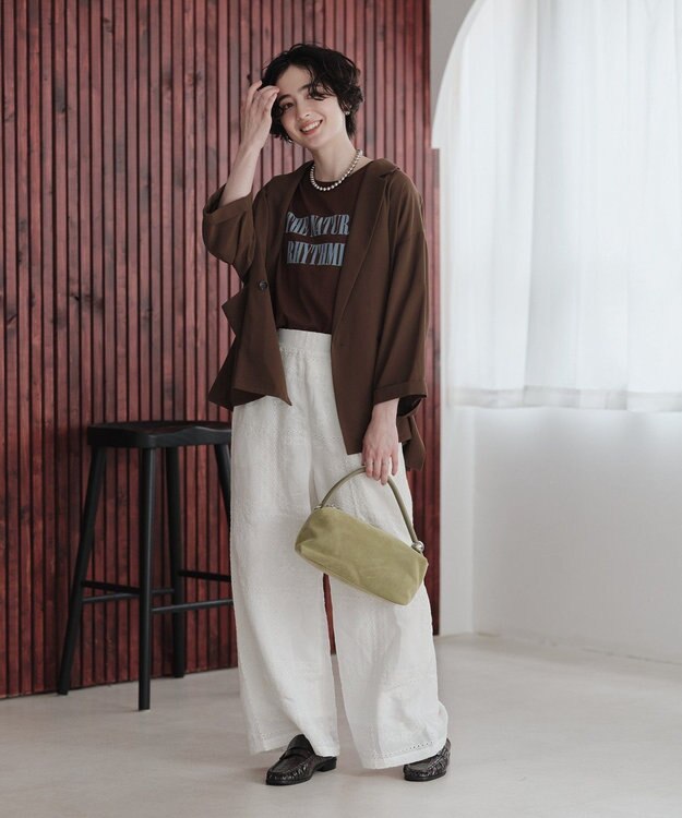 Green Parks バブーシュギャザーローファー Brown