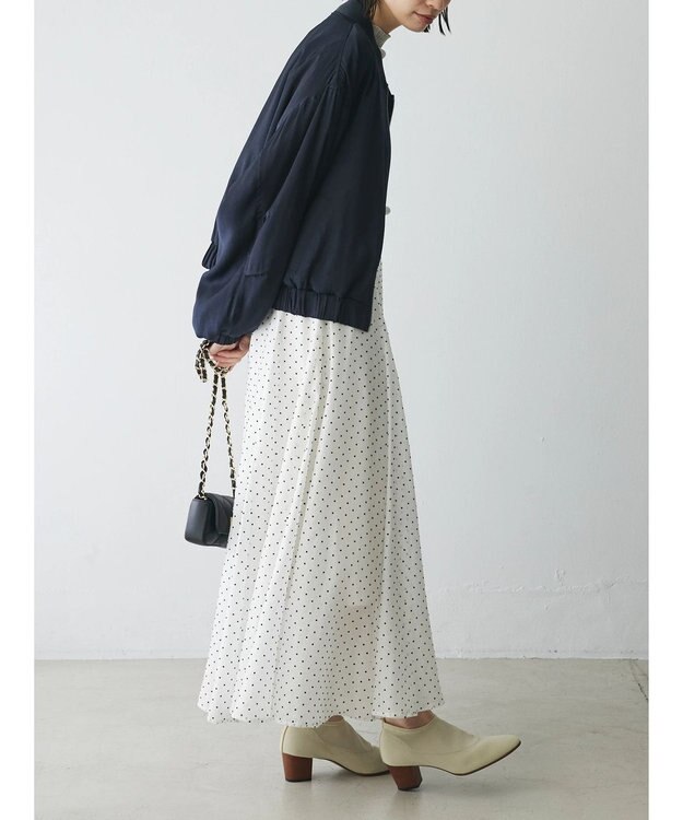 Green Parks AnriettMusee ドットフレアーロングスカート Off White