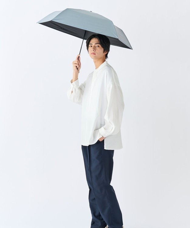 MOONBAT 【遮光100％/超軽量】マジで軽い傘 晴雨兼用 折りたたみ日傘 55cm マジカルテックプロテクション ライトグレー