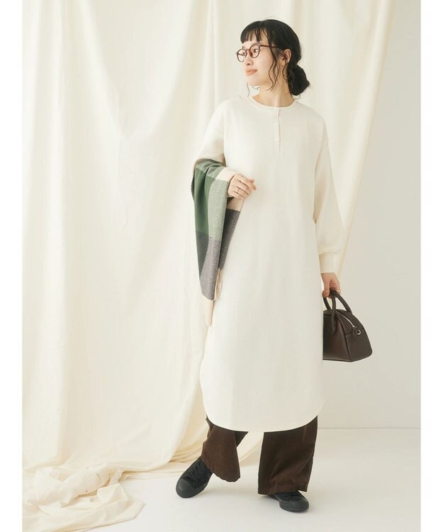 CRAFT STANDARD BOUTIQUE 裏起毛ヘンリーワンピース Ivory