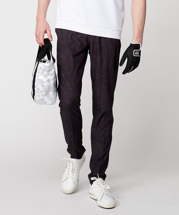 23区GOLF 【MEN】ステッカー柄プリント パンツ ブラック系4