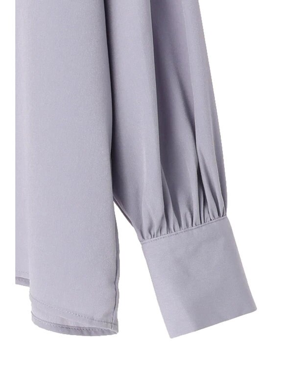 earth music&ecology ケープカラーブラウス Grayish Blue