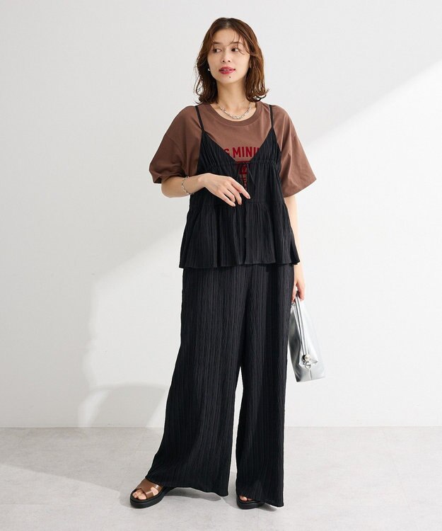 Green Parks 汗染み防止ボックスロゴＴシャツ Brown