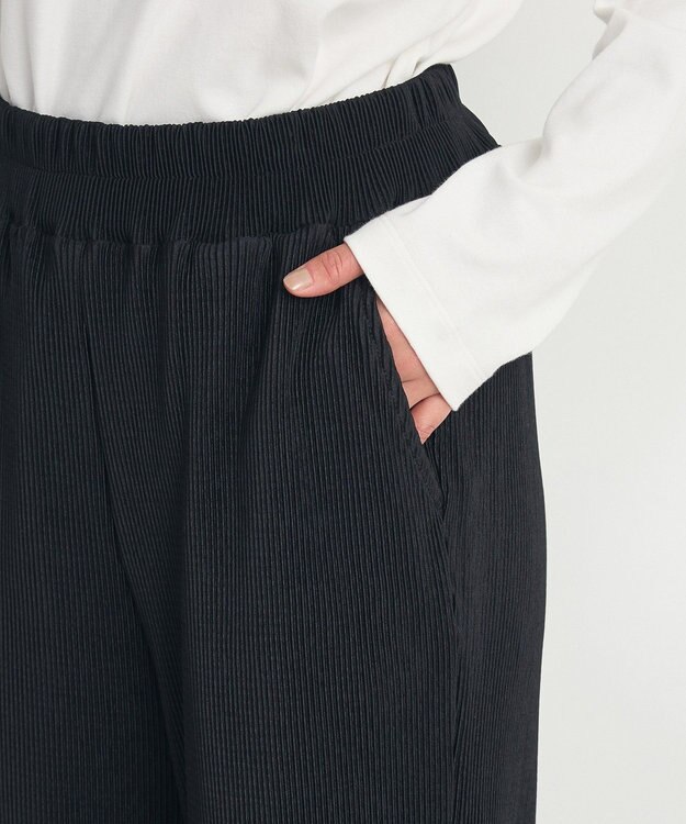 CRAFT STANDARD BOUTIQUE セルフカットイージープリーツパンツ Black