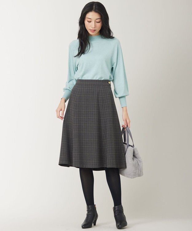 ANY SIS 【洗える】カシミヤブレンドパフ袖 ニット ミント