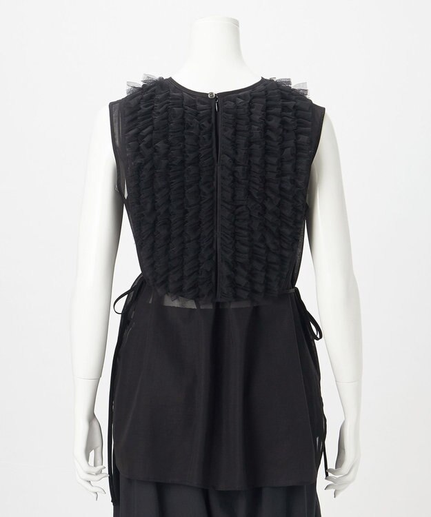 23区 【GOLD LABEL】コットンオーガンジー ジレコンビ ブラウス ブラック系