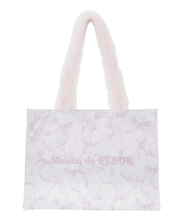 Maison de FLEUR ピンクマニアフリルスクエアトートMバッグ Light Pink