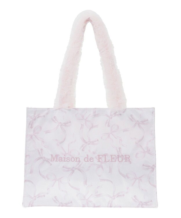 Maison de FLEUR ピンクマニアフリルスクエアトートMバッグ Light Pink