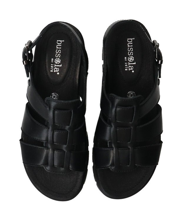 INTER-CHAUSSURES 【BUSSOLA】厚底ボリュームソールグルカサンダル ブラック