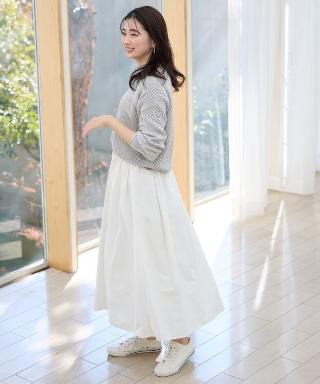 ANY L 【ウエストゴム】タックギャザーフレアスカート オフ