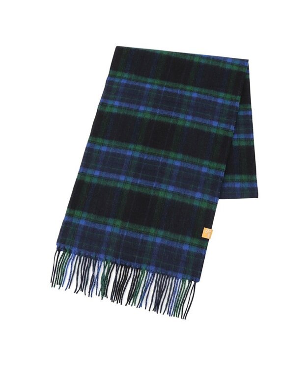 MOONBAT WEB限定【洗える】ミエル (miel) カシミヤ100％ チェックマフラー ブラック