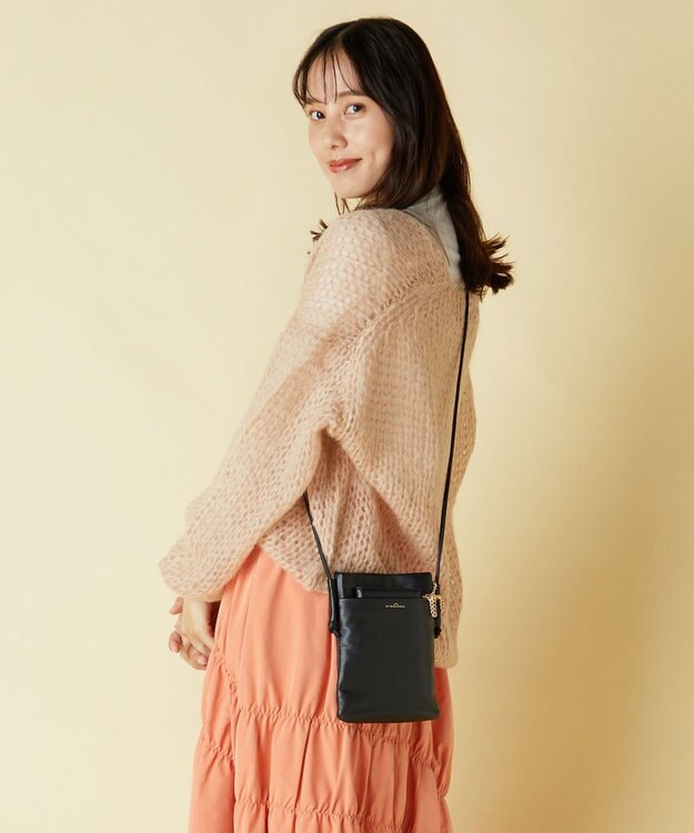 LA BAGAGERIE ミニ財布付き サイドノットショルダー ブラック