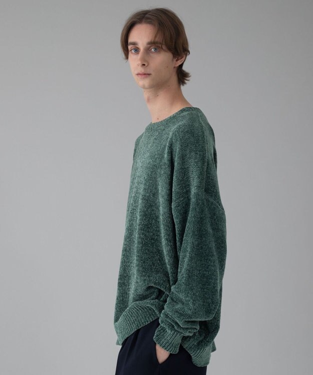 WEGO 【ユニセックス着用ITEM/MLサイズ展開】ベロアモールプルオーバー グリーン